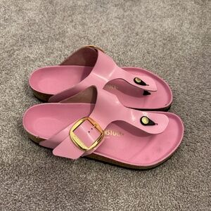 Birkenstock Gizeh Big Buckle - Leather Patent High Shine Fondant Pink - Sz 41